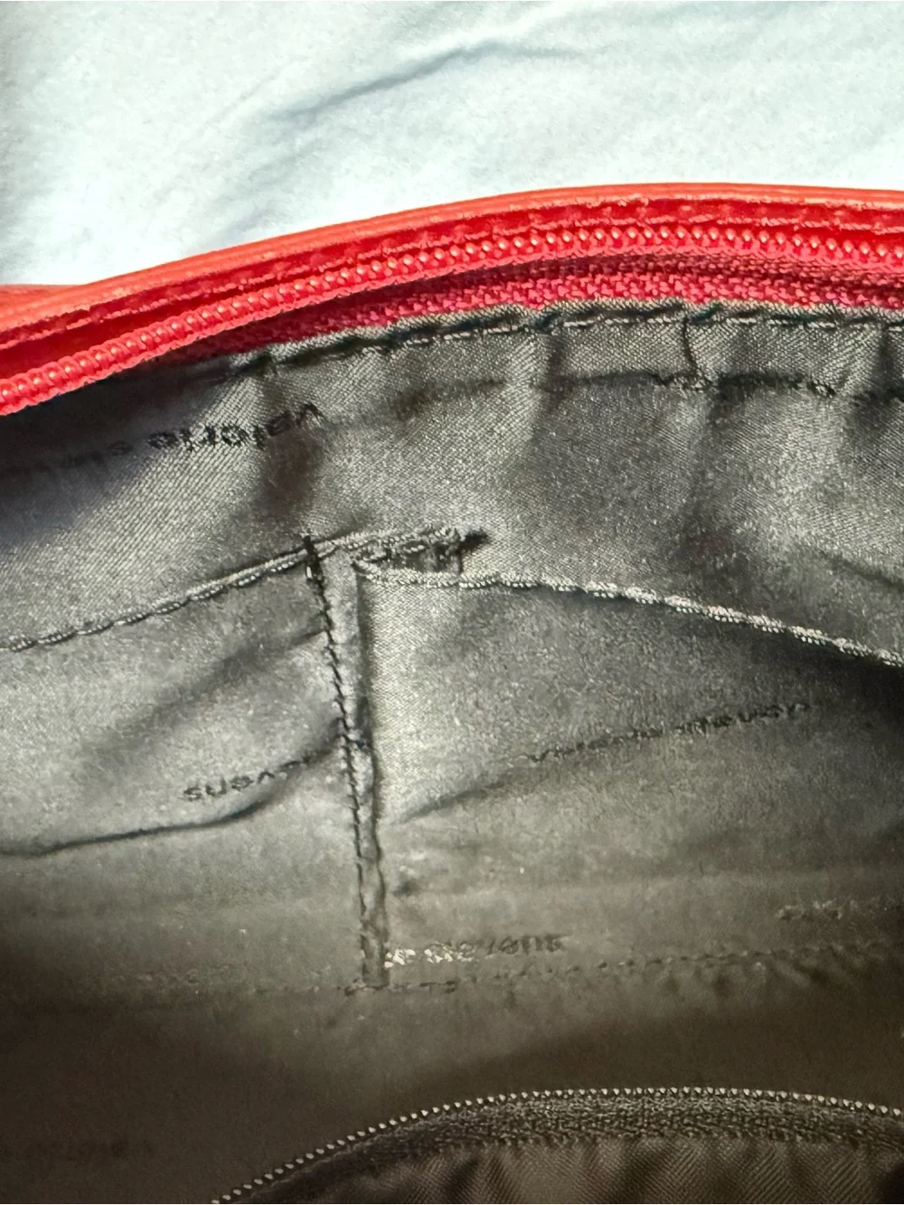 Valerie Stevens Red Embossed Leather Shoulder Bag